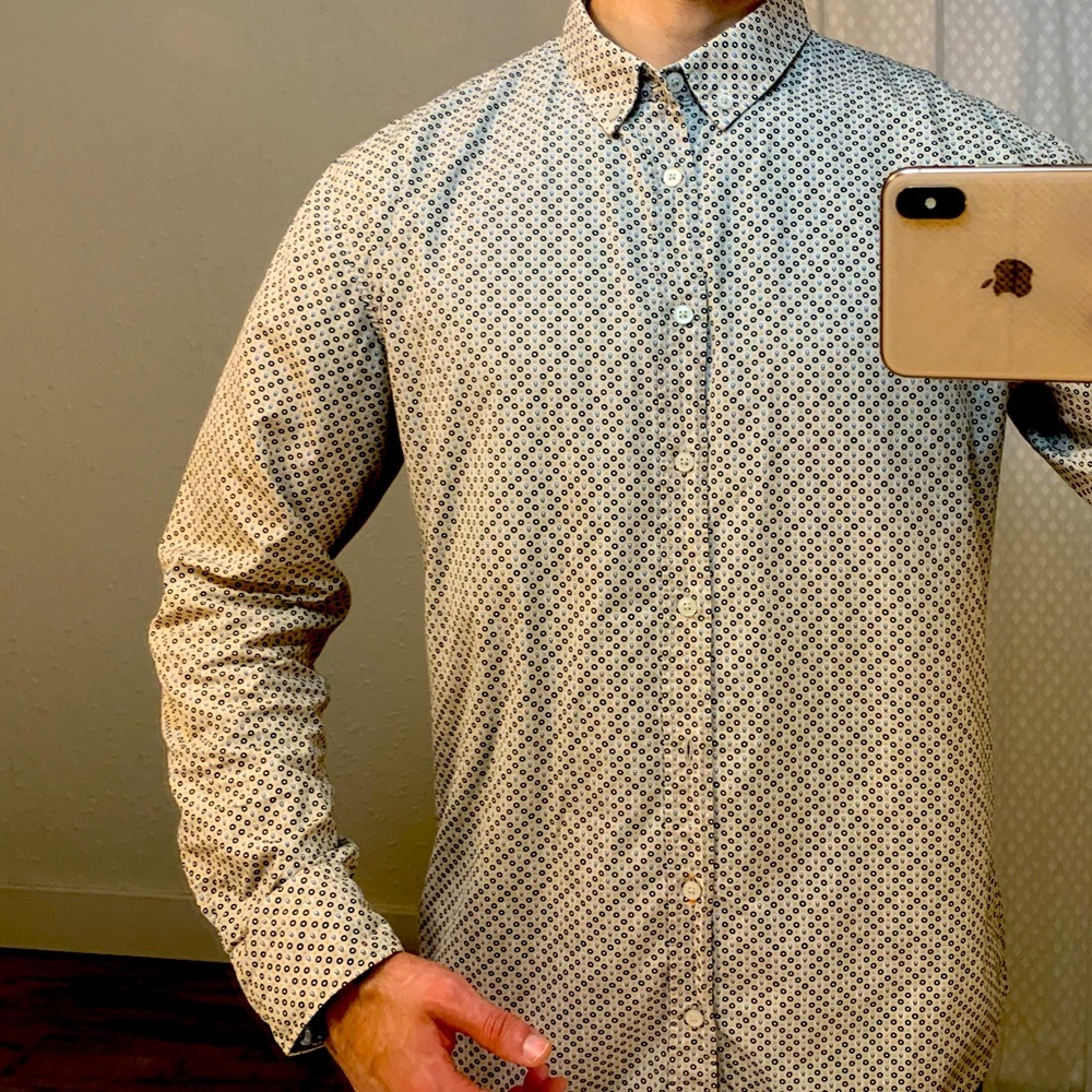 Hugo boss orange label slim fit skull dress shirt